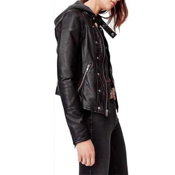NEW WE THE FREE by Free People Women’s Small New Dawn Vegan Faux Leather Black M - Picture 3 of 9